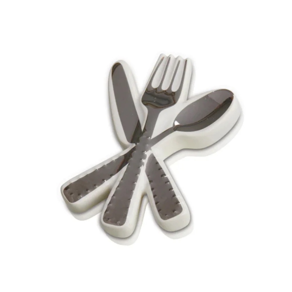 Retired Nora Fleming Silver and White Cutlery Mini